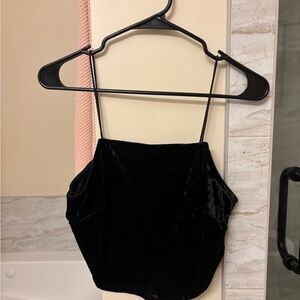 Wild Fable Black Velvet Crop Top